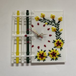 Ф’юзинг годинник Жовті квіти